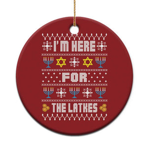 Funny Hanukkah Christmas Ornament I'm Here For The Latkes Menorah TS11 Print Your Wear