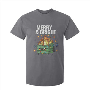 Funny Lil Fire Dumpster Christmas T Shirt For Kid Merry And Bright Xmas Led Lights TS11 Charcoal Print Your Wear