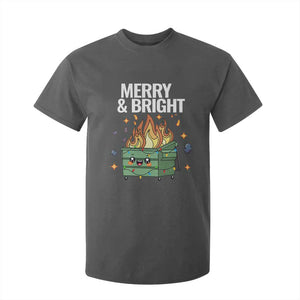 Funny Lil Fire Dumpster Christmas T Shirt For Kid Merry And Bright Xmas Led Lights TS11 Dark Heather Print Your Wear