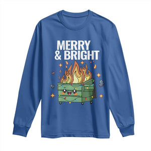 Funny Lil Fire Dumpster Christmas Long Sleeve Shirt Merry And Bright Xmas Led Lights TS11 Royal Blue Print Your Wear