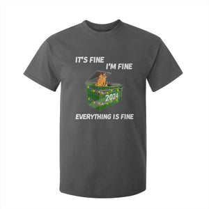 Funny It's Fine I'm Everything Is Fine 2024 T Shirt For Kid Lil Dumpster Fire TS11 Dark Heather Print Your Wear