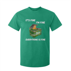 Funny It's Fine I'm Everything Is Fine 2024 T Shirt For Kid Lil Dumpster Fire TS11 Irish Green Print Your Wear