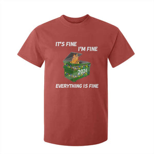 Funny It's Fine I'm Everything Is Fine 2024 T Shirt For Kid Lil Dumpster Fire TS11 Red Print Your Wear