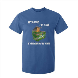 Funny It's Fine I'm Everything Is Fine 2024 T Shirt For Kid Lil Dumpster Fire TS11 Royal Blue Print Your Wear