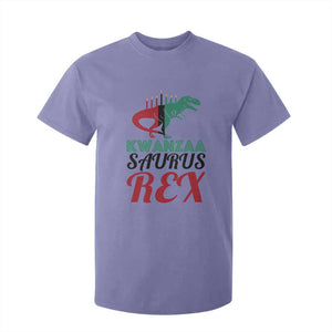 Kwanzaa Saurus Rex Kinara Candles Dinosaur T-rex African Heritage T Shirt For Kid TS11 Violet Print Your Wear