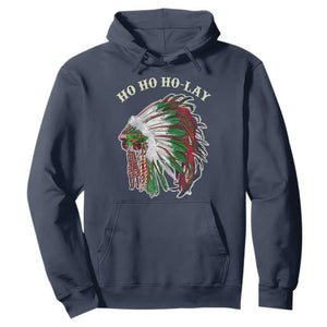 Funny Christmas Native American Hoodie Ho Ho Ho Lay Vintage War Bonnet TS11 Navy Print Your Wear