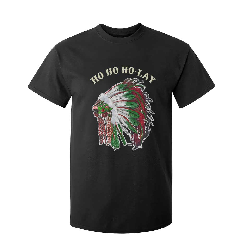 Funny Christmas Native American T Shirt For Kid Ho Ho Ho Lay Vintage War Bonnet TS11 Black Print Your Wear