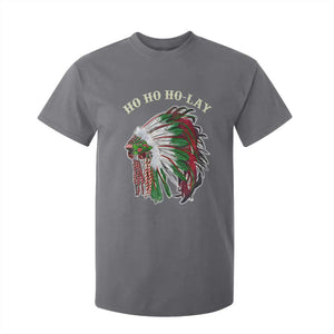 Funny Christmas Native American T Shirt For Kid Ho Ho Ho Lay Vintage War Bonnet TS11 Charcoal Print Your Wear