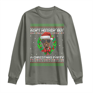 Funny Diddy Ain't Nothin' But A Christmas Party Long Sleeve Shirt TS11 Military Green Print Your Wear