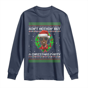 Funny Diddy Ain't Nothin' But A Christmas Party Long Sleeve Shirt TS11 Navy Print Your Wear