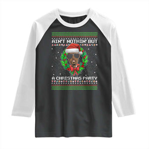 Funny Diddy Ain't Nothin' But A Christmas Party Raglan Shirt TS11 Black White Print Your Wear