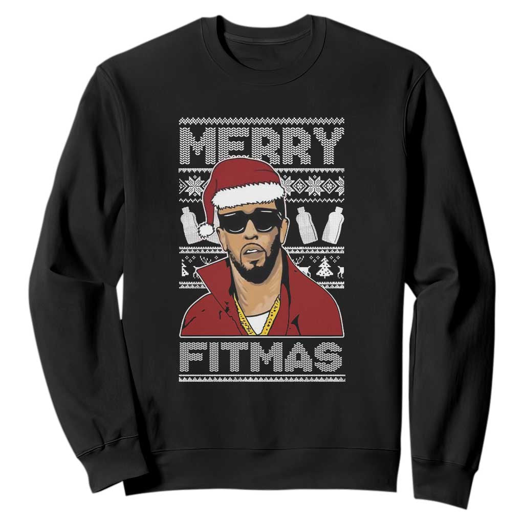 Funny Dirty Santa Diddy Merry Fitmas Sweatshirt TS11 Black Print Your Wear