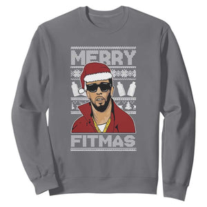 Funny Dirty Santa Diddy Merry Fitmas Sweatshirt TS11 Charcoal Print Your Wear