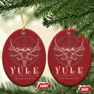 Yule Pagan Christmas Ornament Reflection Instrospection Rebirth Awakening TS11 Oval Red Print Your Wear