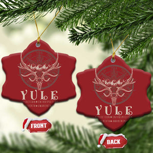 Yule Pagan Christmas Ornament Reflection Instrospection Rebirth Awakening TS11 Snow Flake Red Print Your Wear