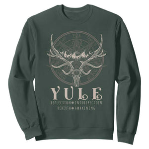 Yule Pagan Sweatshirt Reflection Instrospection Rebirth Awakening TS11 Dark Forest Green Print Your Wear