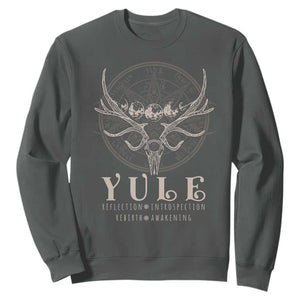 Yule Pagan Sweatshirt Reflection Instrospection Rebirth Awakening TS11 Dark Heather Print Your Wear