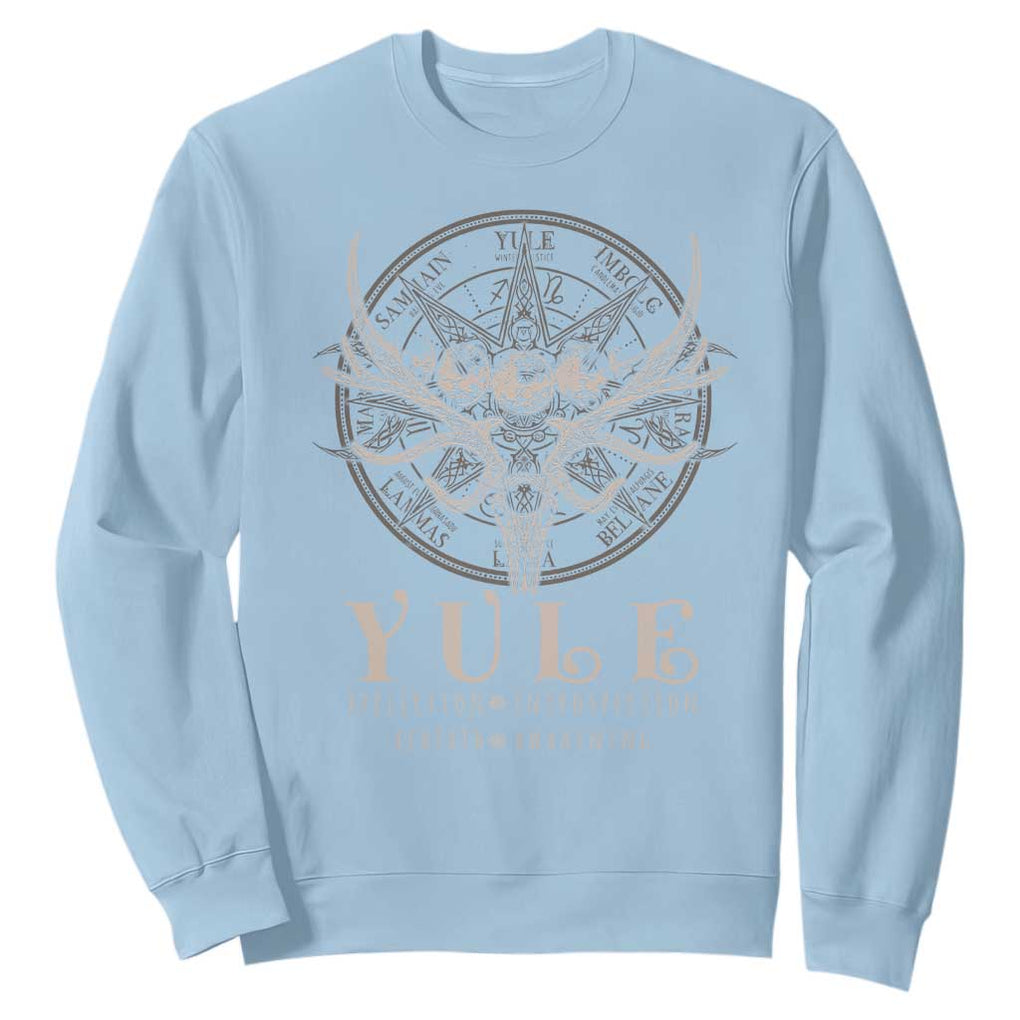 Yule Pagan Sweatshirt Reflection Instrospection Rebirth Awakening TS11 Light Blue Print Your Wear