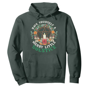 Have Yourself A Merry Little Solstice Hoodie Pagan Pentagram Christmas Wreath TS11 Dark Forest Green Print Your Wear