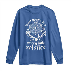 Yule Pagan Long Sleeve Shirt Have Yourself A Merry Little Solstice Vintage Pentagram TS11 Royal Blue Print Your Wear