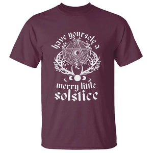 Yule Pagan T Shirt Have Yourself A Merry Little Solstice Vintage Pentagram TS11 Maroon Print Your Wear