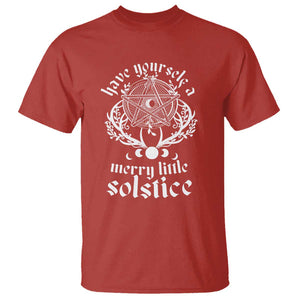 Yule Pagan T Shirt Have Yourself A Merry Little Solstice Vintage Pentagram TS11 Red Print Your Wear