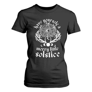 Yule Pagan T Shirt For Women Have Yourself A Merry Little Solstice Vintage Pentagram TS11 Black Print Your Wear