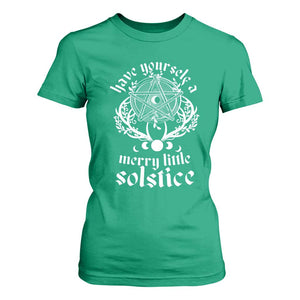 Yule Pagan T Shirt For Women Have Yourself A Merry Little Solstice Vintage Pentagram TS11 Irish Green Print Your Wear