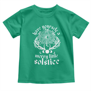 Yule Pagan Toddler T Shirt Have Yourself A Merry Little Solstice Vintage Pentagram TS11 Irish Green Print Your Wear