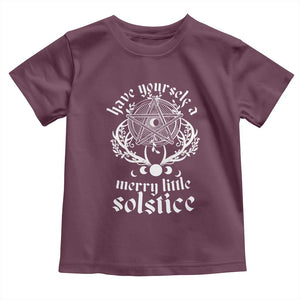 Yule Pagan Toddler T Shirt Have Yourself A Merry Little Solstice Vintage Pentagram TS11 Maroon Print Your Wear