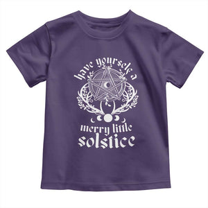 Yule Pagan Toddler T Shirt Have Yourself A Merry Little Solstice Vintage Pentagram TS11 Purple Print Your Wear