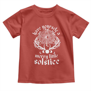 Yule Pagan Toddler T Shirt Have Yourself A Merry Little Solstice Vintage Pentagram TS11 Red Print Your Wear