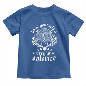 Yule Pagan Toddler T Shirt Have Yourself A Merry Little Solstice Vintage Pentagram TS11 Royal Blue Print Your Wear