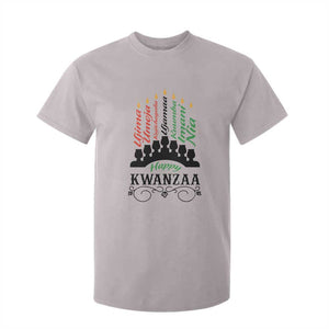 Happy Kwanzaa The 7 Principles African Nguzo Saba Kinara Candles T Shirt For Kid TS11 Ice Gray Print Your Wear