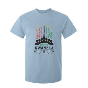 Happy Kwanzaa The 7 Principles African Nguzo Saba Kinara Candles T Shirt For Kid TS11 Light Blue Print Your Wear