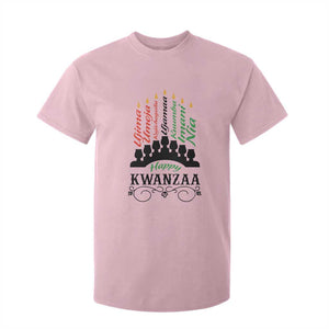 Happy Kwanzaa The 7 Principles African Nguzo Saba Kinara Candles T Shirt For Kid TS11 Light Pink Print Your Wear