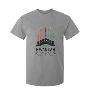 Happy Kwanzaa The 7 Principles African Nguzo Saba Kinara Candles T Shirt For Kid TS11 Sport Gray Print Your Wear