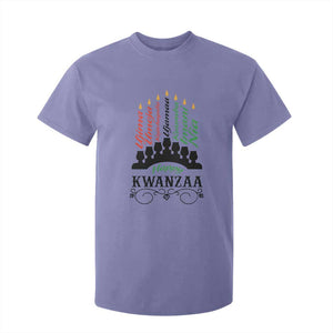 Happy Kwanzaa The 7 Principles African Nguzo Saba Kinara Candles T Shirt For Kid TS11 Violet Print Your Wear