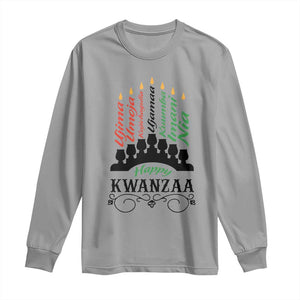 Happy Kwanzaa The 7 Principles African Nguzo Saba Kinara Candles Long Sleeve Shirt TS11 Sport Gray Print Your Wear