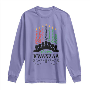 Happy Kwanzaa The 7 Principles African Nguzo Saba Kinara Candles Long Sleeve Shirt TS11 Violet Print Your Wear