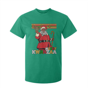 Funny Merry Kwanzaa Christmas T Shirt For Kid African American Black Santa Kinara Candles TS11 Irish Green Print Your Wear