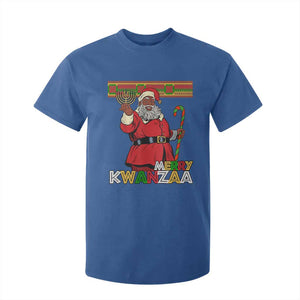 Funny Merry Kwanzaa Christmas T Shirt For Kid African American Black Santa Kinara Candles TS11 Royal Blue Print Your Wear