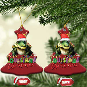 Funny Cajun Louisiana Christmas Santa's Alligator Christmas Ornament TS11 Christmas Tree Red Print Your Wear