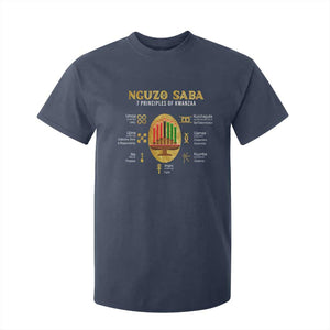 Nguzo Saba Symbols The 7 Principles Of Kwanzaa Kinara Candles T Shirt For Kid TS11 Navy Print Your Wear