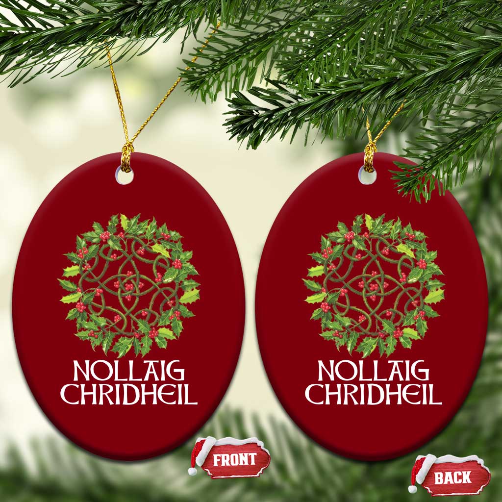 Scottish Merry Christmas Ceramic Ornament Nollaig Chridhel Celtic Xmas Mistletoe TS11 Print Your Wear