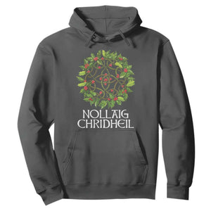Scottish Merry Christmas Hoodie Nollaig Chridhel Celtic Xmas Mistletoe TS11 Dark Heather Print Your Wear