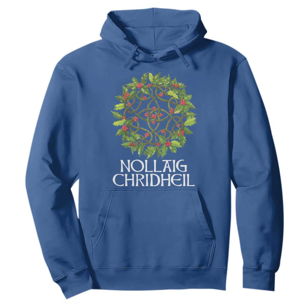 Scottish Merry Christmas Hoodie Nollaig Chridhel Celtic Xmas Mistletoe TS11 Royal Blue Print Your Wear