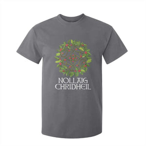 Scottish Merry Christmas T Shirt For Kid Nollaig Chridhel Celtic Xmas Mistletoe TS11 Charcoal Print Your Wear