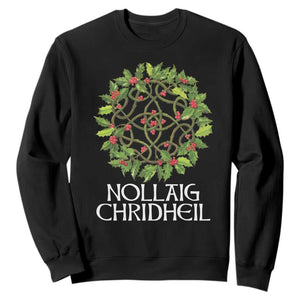 Scottish Merry Christmas Sweatshirt Nollaig Chridhel Celtic Xmas Mistletoe TS11 Black Print Your Wear
