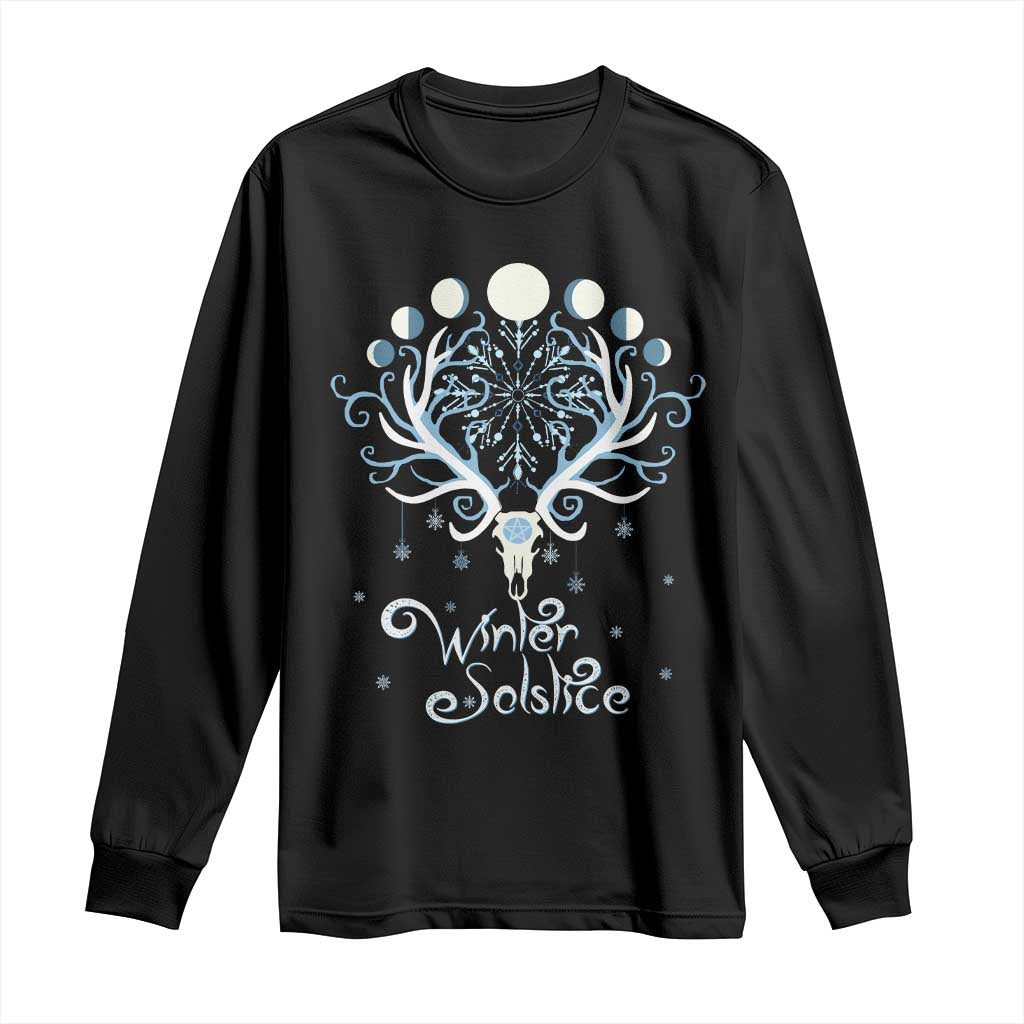 Winter Solstice Yule Pagan Christmas Reindeer Long Sleeve Shirt TS11 Black Print Your Wear